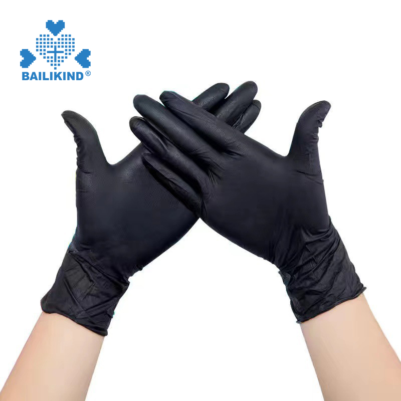 Sebopeho sa Li-gloves tse Lahliloeng tsa Black Synthetic