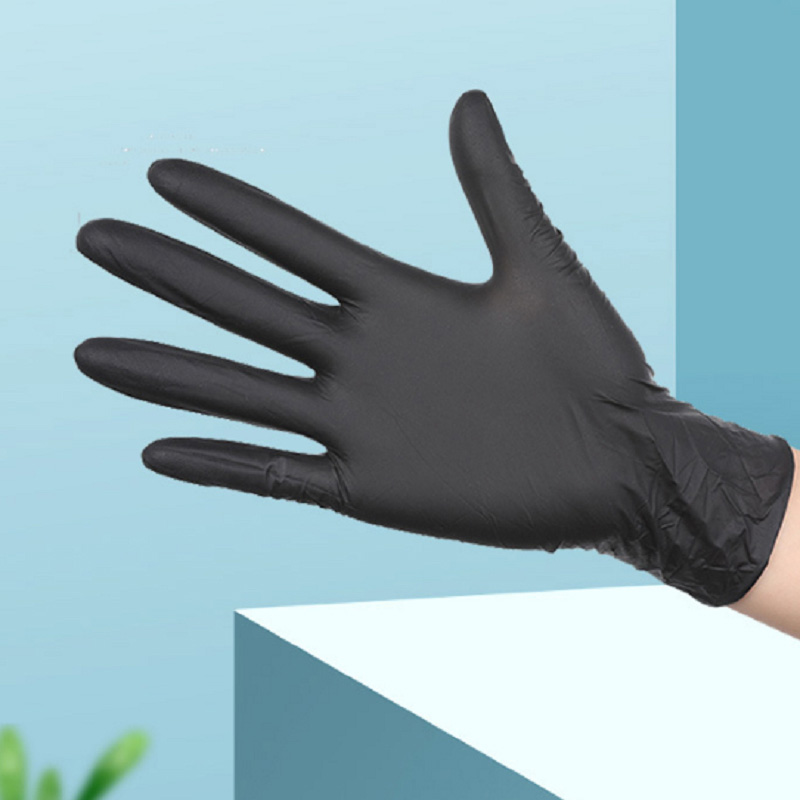 Li-gloves tse ntšo tsa Synthetic tse lahliloeng