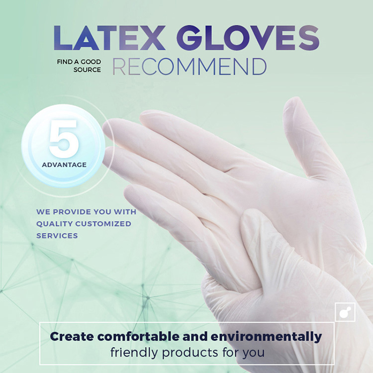 Li-gloves tsa Latex tsa Bongaka tsa Powder Free