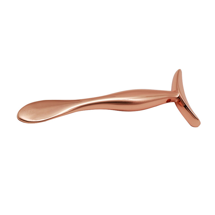 Sebopeho sa U-shaped Rose Gold Metal Facial Cosmetic Essentials Cream Massager Stick